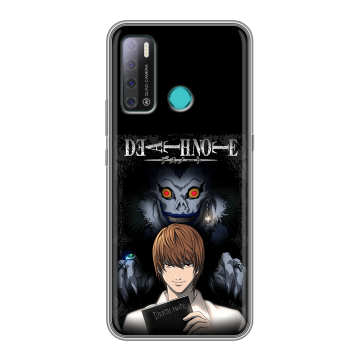 Силиконовый противоударный чехол на Tecno Pouvoir 4 с принтом Death note Тетрадь смерти