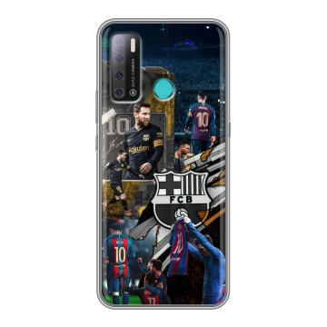 Силиконовый противоударный чехол на Tecno Pouvoir 4 с принтом Messi Barcelona Силиконовый противоударный чехол на Tecno Pouvoir 4 с принтом Messi Barcelona
