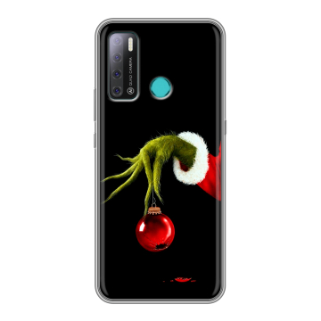 Силиконовый противоударный чехол на Tecno Pouvoir 4 с принтом Новый год Гринч Силиконовый противоударный чехол на Tecno Pouvoir 4 с принтом Новый год Гринч