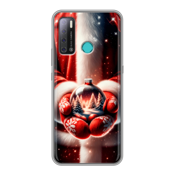 Силиконовый противоударный чехол на Tecno Pouvoir 4 с принтом Новый год Силиконовый противоударный чехол на Tecno Pouvoir 4 с принтом Новый год