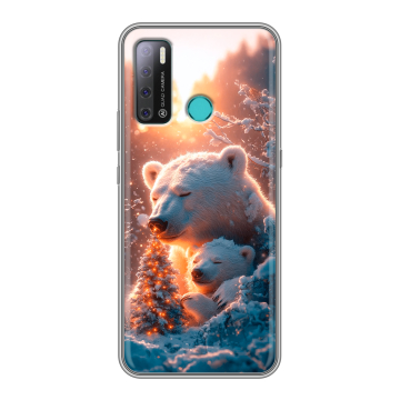 Силиконовый противоударный чехол на Tecno Pouvoir 4 с принтом Новый год