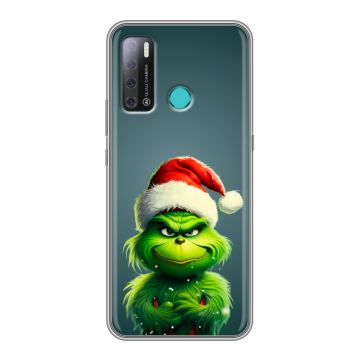Силиконовый противоударный чехол на Tecno Pouvoir 4 с принтом Новый год