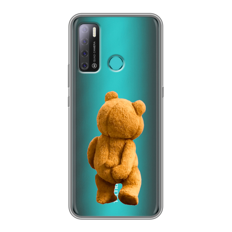 Силиконовый противоударный чехол на Tecno Pouvoir 4 с принтом Медведь Силиконовый противоударный чехол на Tecno Pouvoir 4 с принтом Медведь