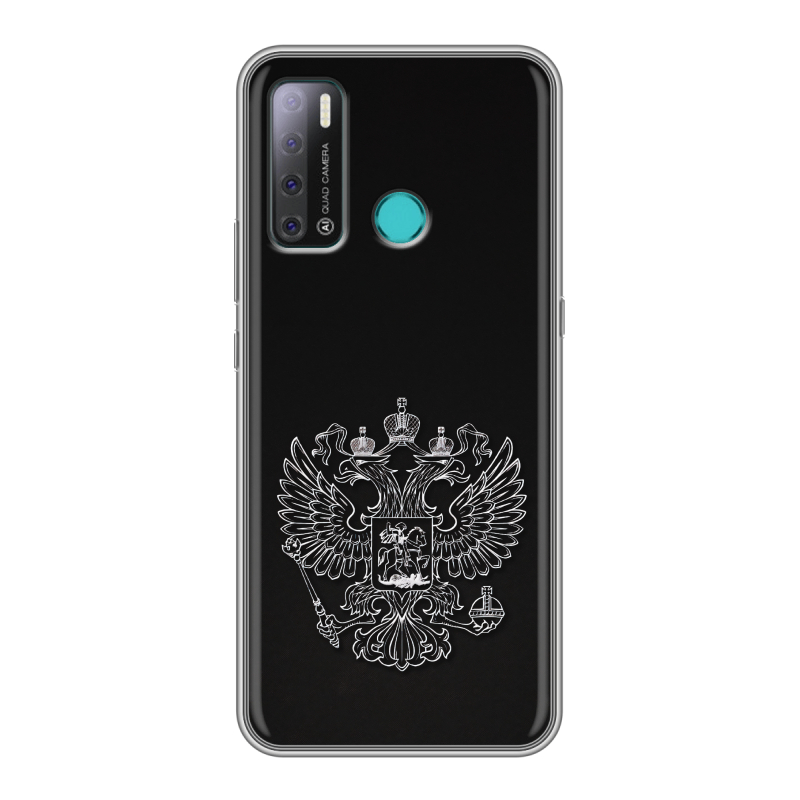 Силиконовый противоударный чехол на Tecno Pouvoir 4 с принтом Герб России Силиконовый противоударный чехол на Tecno Pouvoir 4 с принтом Герб России