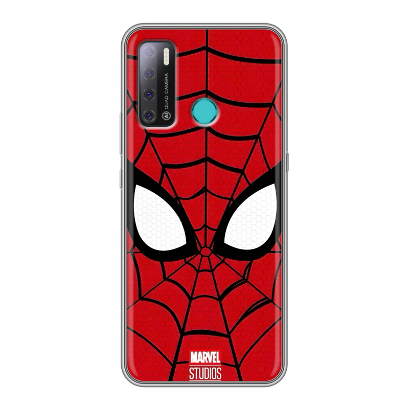 Силиконовый противоударный чехол на Tecno Pouvoir 4 с принтом человек паук spiderman Силиконовый противоударный чехол на Tecno Pouvoir 4 с принтом человек паук spiderman