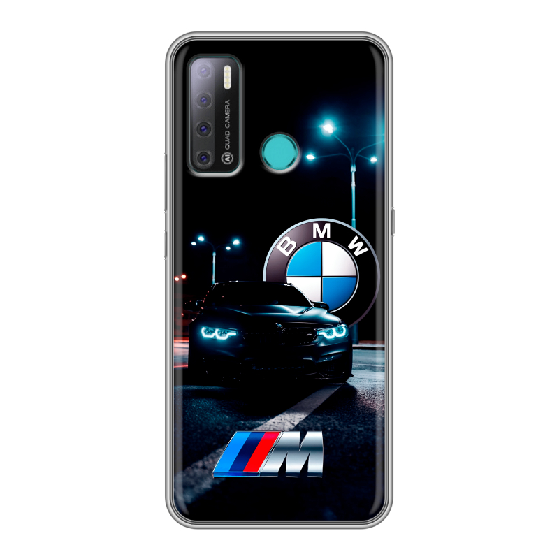 Силиконовый противоударный чехол на Tecno Pouvoir 4 с принтом БМВ BMW Силиконовый противоударный чехол на Tecno Pouvoir 4 с принтом БМВ BMW
