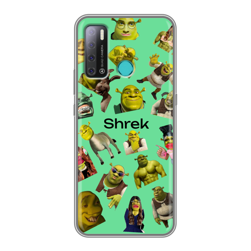 Силиконовый противоударный чехол на Tecno Pouvoir 4 с принтом Шрек Shrek Силиконовый противоударный чехол на Tecno Pouvoir 4 с принтом Шрек Shrek