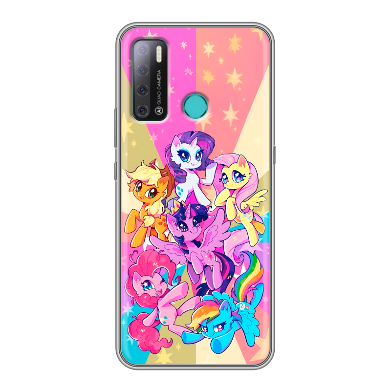 Силиконовый противоударный чехол на Tecno Pouvoir 4 с принтом My little pony Дружба чудо Силиконовый противоударный чехол на Tecno Pouvoir 4 с принтом My little pony Дружба чудо