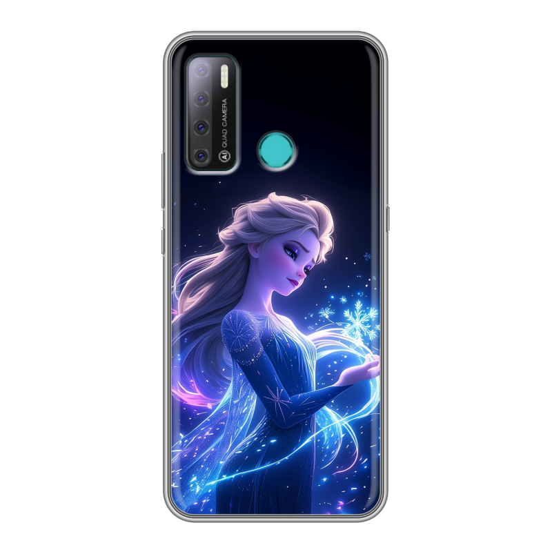 Силиконовый противоударный чехол на Tecno Pouvoir 4 с принтом Холодное сердце Frozen Силиконовый противоударный чехол на Tecno Pouvoir 4 с принтом Холодное сердце Frozen