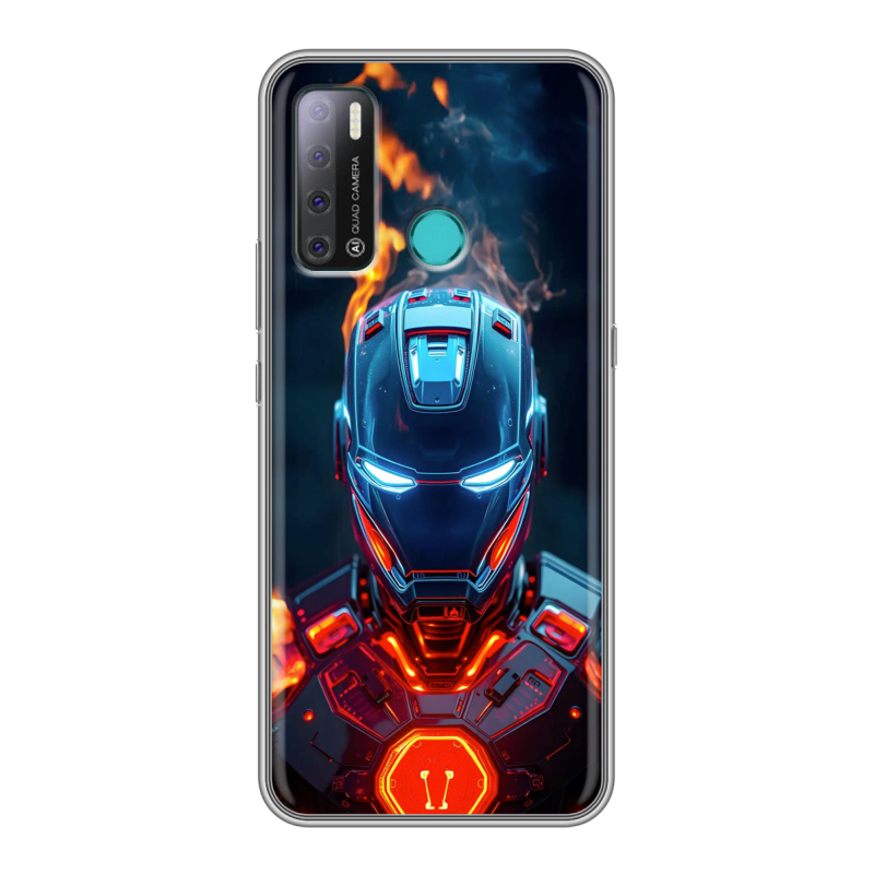 Силиконовый противоударный чехол на Tecno Pouvoir 4 с принтом IronMan Железный человек Силиконовый противоударный чехол на Tecno Pouvoir 4 с принтом IronMan Железный человек