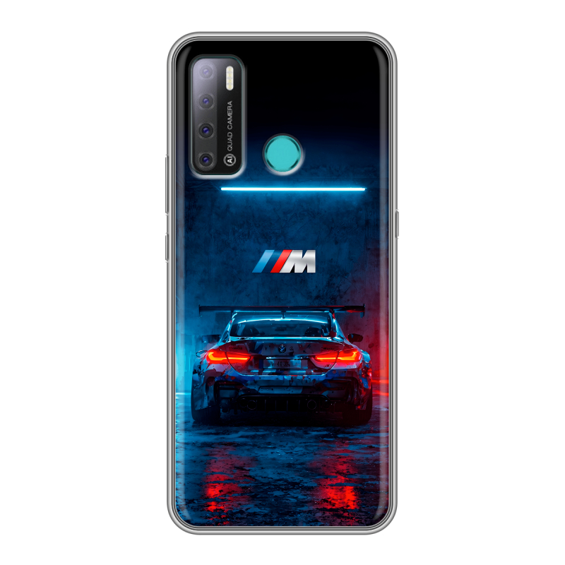 Силиконовый противоударный чехол на Tecno Pouvoir 4 с принтом BMW БМВ Силиконовый противоударный чехол на Tecno Pouvoir 4 с принтом BMW БМВ