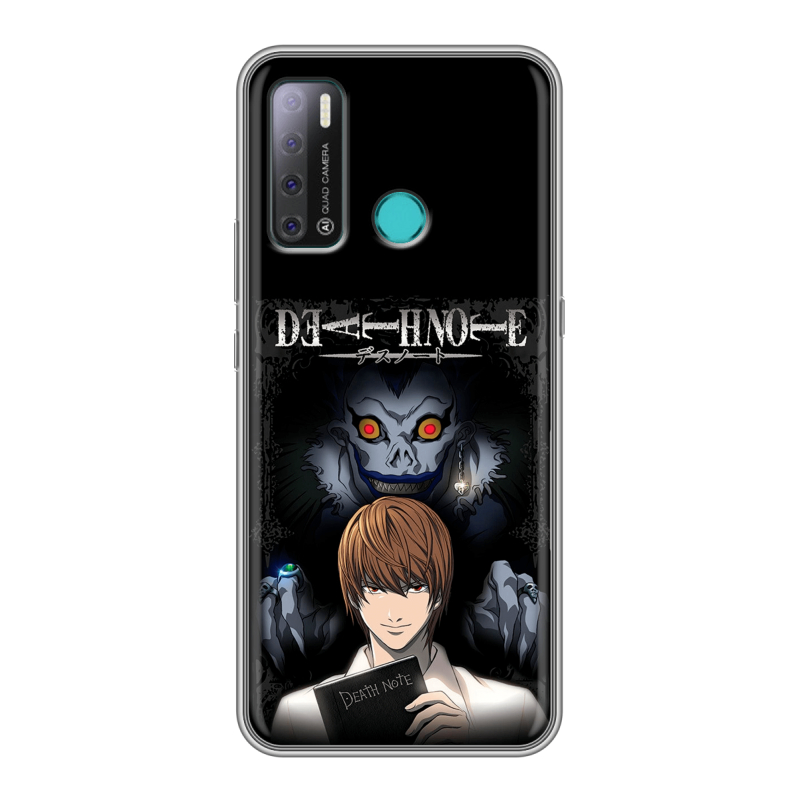 Силиконовый противоударный чехол на Tecno Pouvoir 4 с принтом Death note Тетрадь смерти Силиконовый противоударный чехол на Tecno Pouvoir 4 с принтом Death note Тетрадь смерти