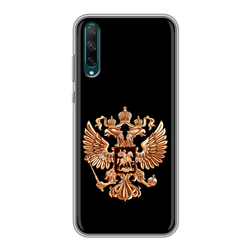 Силиконовый чехол на Huawei Honor 30i с принтом Герб России золотой