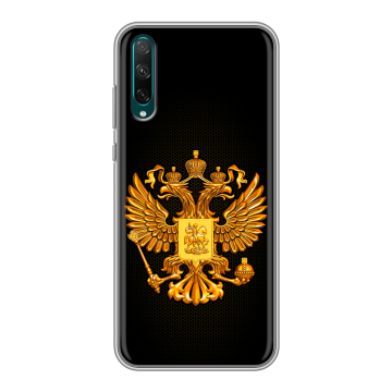 Силиконовый чехол на Huawei Honor 30i с принтом Герб России желтый