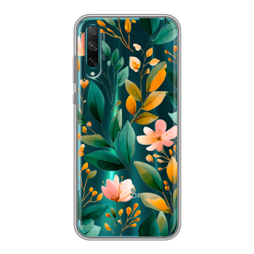 Силиконовый чехол на Huawei Honor 30i с принтом Цветы паттерн Силиконовый чехол на Huawei Honor 30i с принтом Цветы паттерн