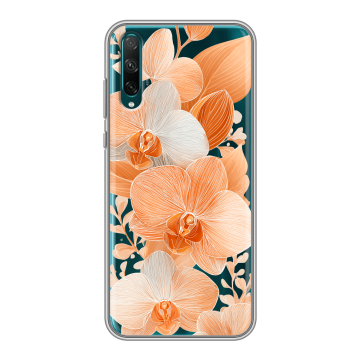Силиконовый чехол на Huawei Honor 30i с принтом Бежевые цветы Силиконовый чехол на Huawei Honor 30i с принтом Бежевые цветы