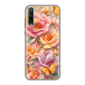 Силиконовый чехол на Huawei Honor 30i с принтом Цветы и бабочки Силиконовый чехол на Huawei Honor 30i с принтом Цветы и бабочки