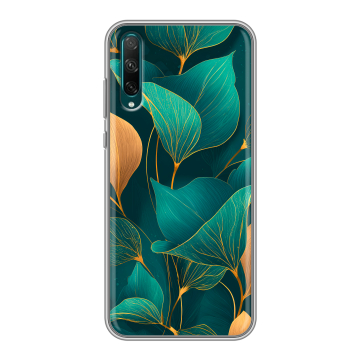 Силиконовый чехол на Huawei Honor 30i с принтом Листья и золото Силиконовый чехол на Huawei Honor 30i с принтом Листья и золото