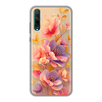 Силиконовый чехол на Huawei Honor 30i с принтом Цветы и бабочки Силиконовый чехол на Huawei Honor 30i с принтом Цветы и бабочки