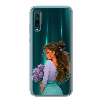Силиконовый чехол на Huawei Honor 30i с принтом девушка цветы Силиконовый чехол на Huawei Honor 30i с принтом девушка цветы