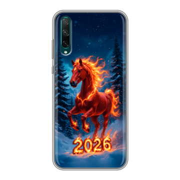 Силиконовый чехол на Huawei Honor 30i с принтом Новый год коня Силиконовый чехол на Huawei Honor 30i с принтом Новый год коня