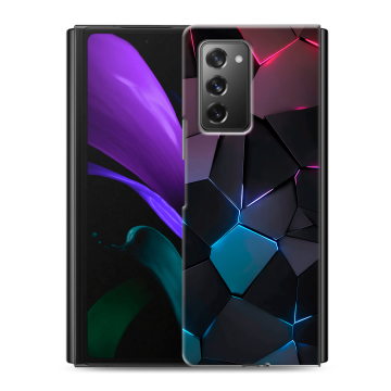 Пластиковый чехол на Samsung Galaxy Z Fold 2 с принтом Геометрия неона