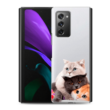 Пластиковый чехол на Samsung Galaxy Z Fold 2 с принтом Кошки
