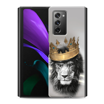 Пластиковый чехол на Samsung Galaxy Z Fold 2 с принтом Лев с короной
