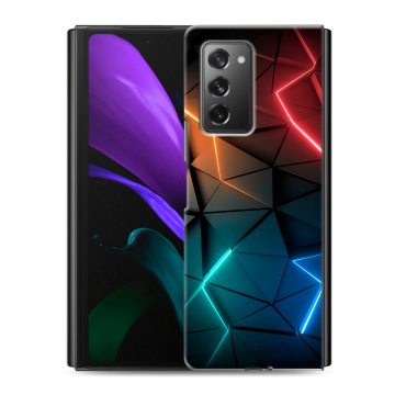 Пластиковый чехол на Samsung Galaxy Z Fold 2 с принтом Абстракция неон