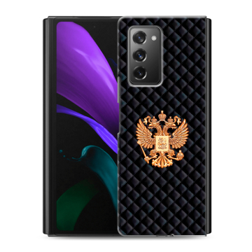 Пластиковый чехол на Samsung Galaxy Z Fold 2 с принтом Герб России принт