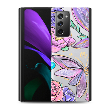 Пластиковый чехол на Samsung Galaxy Z Fold 2 с принтом Бабочки и цветы Пластиковый чехол на Samsung Galaxy Z Fold 2 с принтом Бабочки и цветы