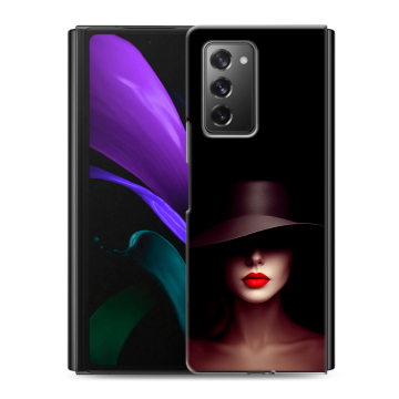 Пластиковый чехол на Samsung Galaxy Z Fold 2 с принтом Девушка в шляпе