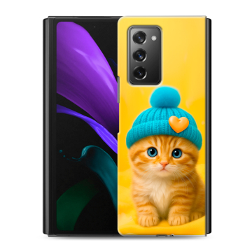 Пластиковый чехол на Samsung Galaxy Z Fold 2 с принтом Котенок в шапке Пластиковый чехол на Samsung Galaxy Z Fold 2 с принтом Котенок в шапке