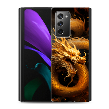 Пластиковый чехол на Samsung Galaxy Z Fold 2 с принтом Золотой дракон Пластиковый чехол на Samsung Galaxy Z Fold 2 с принтом Золотой дракон