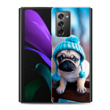 Пластиковый чехол на Samsung Galaxy Z Fold 2 с принтом Мопс в шапке