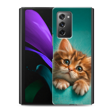 Пластиковый чехол на Samsung Galaxy Z Fold 2 с принтом котенок