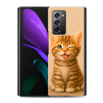 Пластиковый чехол на Samsung Galaxy Z Fold 2 с принтом котенок