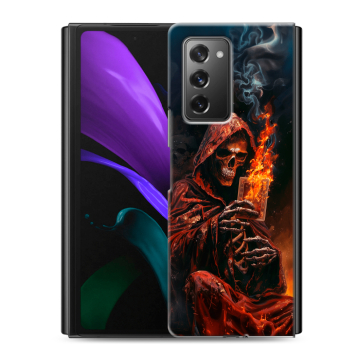 Пластиковый чехол на Samsung Galaxy Z Fold 2 с принтом Скелет и карты Пластиковый чехол на Samsung Galaxy Z Fold 2 с принтом Скелет и карты