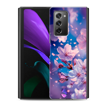 Пластиковый чехол на Samsung Galaxy Z Fold 2 с принтом цветы бабочки Пластиковый чехол на Samsung Galaxy Z Fold 2 с принтом цветы бабочки
