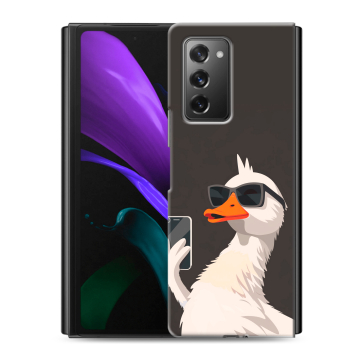 Пластиковый чехол на Samsung Galaxy Z Fold 2 с принтом утка в очках Пластиковый чехол на Samsung Galaxy Z Fold 2 с принтом утка в очках