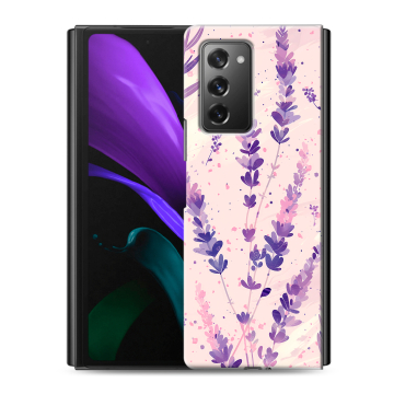 Пластиковый чехол на Samsung Galaxy Z Fold 2 с принтом цветы лаванда