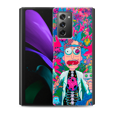 Пластиковый чехол на Samsung Galaxy Z Fold 2 с принтом Рик и Морти Rick Morty