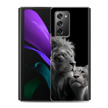 Пластиковый чехол на Samsung Galaxy Z Fold 2 с принтом Лев кошки Пластиковый чехол на Samsung Galaxy Z Fold 2 с принтом Лев кошки