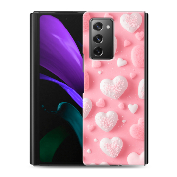 Пластиковый чехол на Samsung Galaxy Z Fold 2 с принтом Сердечки