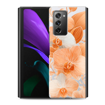 Пластиковый чехол на Samsung Galaxy Z Fold 2 с принтом Бежевые цветы Пластиковый чехол на Samsung Galaxy Z Fold 2 с принтом Бежевые цветы