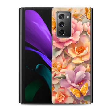 Пластиковый чехол на Samsung Galaxy Z Fold 2 с принтом Цветы и бабочки Пластиковый чехол на Samsung Galaxy Z Fold 2 с принтом Цветы и бабочки