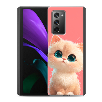 Пластиковый чехол на Samsung Galaxy Z Fold 2 с принтом Розовый котенок Пластиковый чехол на Samsung Galaxy Z Fold 2 с принтом Розовый котенок