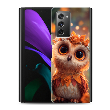 Пластиковый чехол на Samsung Galaxy Z Fold 2 с принтом Милая сова Пластиковый чехол на Samsung Galaxy Z Fold 2 с принтом Милая сова