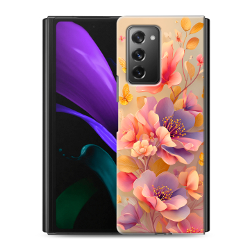 Пластиковый чехол на Samsung Galaxy Z Fold 2 с принтом Цветы и бабочки Пластиковый чехол на Samsung Galaxy Z Fold 2 с принтом Цветы и бабочки