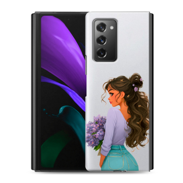 Пластиковый чехол на Samsung Galaxy Z Fold 2 с принтом девушка цветы Пластиковый чехол на Samsung Galaxy Z Fold 2 с принтом девушка цветы